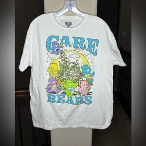 Care Bears White Tee with Colorful Graphic Men Size L 100% Cotton Novelty